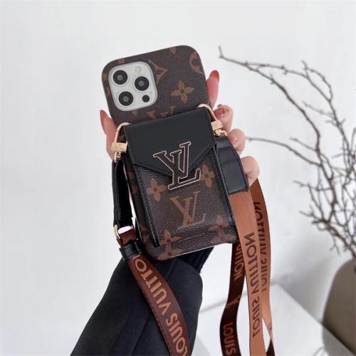 lv スマホケース ルイヴィトンPassyシリーズ iPhone14ケース 14pro max 携帯ケースiPhone14plus/iPhone 13/13 pro/13pro maxカバー ビジネスマンOL 芸能人愛用 iphone12/ 12pro/12pro LOUIS VUITTON lv ブランド iphone ケース カードポケット ニートショルダー 金属ロゴ